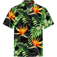 Hawaiihemdshop.de Camisa 'Hawaiihemd "Bird of Paradise"' negro