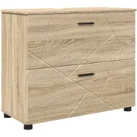 vidaXL Juego de muebles de baño, 4 piezas, roble Sonoma, 35 x 30 x 192 cm