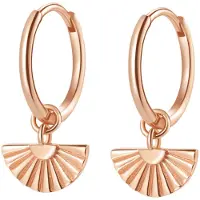 Hey Happiness Pendientes 'Fan Hoops' oro rosa