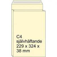 Diversen Sobre de muestras con fuelle crema | 324 x 38 mm | C4 | adhesivo | 125 unidades