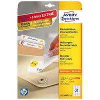 Avery Zweckform L4737-25 Etiquetas A4 63,5 x 29,6 mm — 27 por hoja | Pack 25 hojas