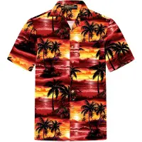 Hawaiihemdshop.de Camisa 'Hawaiihemd Evening Sun' rojo