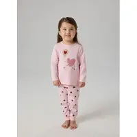 Name it Pijama 'NMFCUTIE HEART' rosa / rosa pastel / borgoña