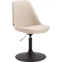 CLP Silla de comedor Maverick, tapizada en tela, giratoria, color: crema, estructura: negra