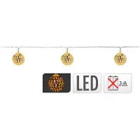Decorative Lighting Guirnalda con 10 luces LED en forma de bolas doradas, de 1,3 metros de largo