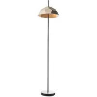 STONES Lámpara de pie "Egg", diseño moderno, pantalla de color gris pardo fabricada con cartón reciclado y estructura de metal , altura de 160 cm – Egg Lighting