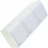 Elektro-Plast Enchufe empotrado para pared, triple, IP44, blanco, marca HERMES