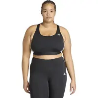 Adidas adidasOptimé Essentials Workout 3-Stripes Medium Support Bra (Plus Size) 1X Black / White Mujer