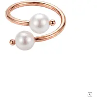 Purelei Anillo 'Pearl Muse' oro rosa / blanco perla