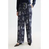 Scotch & Soda Gia - Mid Rise Wide Leg Elasticated Trousers In Block Print Talla: M/30 | Pantalones Outlet | Mujer
