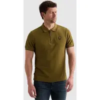 PME Legend Camiseta 'Polo shirt in piqué with zipper closure' marrón