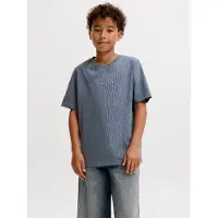 Jack & Jones Junior Camiseta 'JJEStar' gris oscuro / blanco