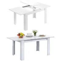 Dmora Abudula - Mesa Extensible, 190x90x78h cm Blanco, Extensible
