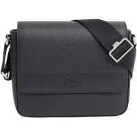 Lacoste Bolso de hombro 'Sacoches messenger Chantaco cuir Noir' negro