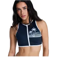 Roxy - Women's The Retro Essentials Crop Top - Parte superior de bikini size XL, negro