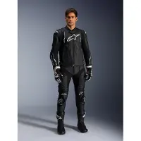Alpinestars Missile V3 Pantalones Combi De Cuero Negro/Blanco 54 hombres