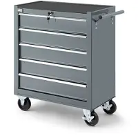 HBM Carro de herramientas 5 cajones, 62 cm, gris