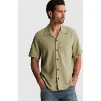 Cast iron Camisa 'Shirt with short sleeves and chest pocket in jersey' verde