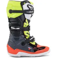 Alpinestars Botas Tech 7S Juveniles Dark Gray Red Fluo Yellow Fluo