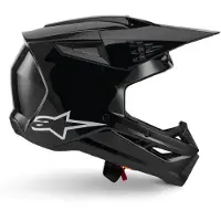 Alpinestars Casco S-M3 Solid ECE 22.06 Black Glossy, Talla: XS
