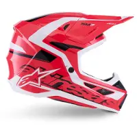 Alpinestars Casco S-M7 Deed ECE 22.06 Red Black White Glossy, Talla: XXL