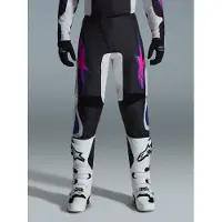 Alpinestars Fluid Grid Pantalón de cross Negro/Gris/Morado 32 hombres