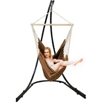 AMANKA Estructura para hamaca HMG-153 con hamaca HMG-40, color marrón