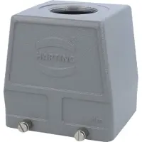 Harting Carcasa de tul de , modelo Han 32B, alta, con salida de cable recta de 1xM40, para 2 abrazaderas (en la parte inferior), con rosca M40
