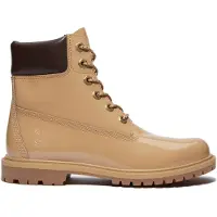 Timberland Premium 6 Inch Lace Up Waterproof Boot Wheat Patent Leather Talla: 39.5 | Botas Outlet | Mujer | Marrón
