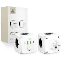 TechProtection Adaptador de corriente PCL3X4, blanco, con 2 puertos USB y 2 puertos USB-C