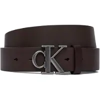 Calvin Klein Cinturón 'Smooth Monogram Buckle' marrón oscuro