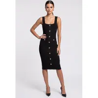 Guess Marciano GUESS Janet Ribbed Sl Dress Jet Black A996 Talla: 42 | Vestidos Midi Outlet | Mujer | Negro