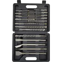 AWTOOLS : Juego de cinceles y brocas SDS+ de 17 piezas.