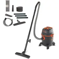 Black&Decker BXVC20PTE, Aspiradora de uso en seco, color negro, detalles en naranja, capacidad de 20 litros, caudal de 28 litros por segundo, presión de 17 kPa, longitud del cable de 5 metros