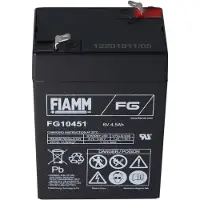 FIAMM Batería recargable FG10451, 6 voltios, 4,5 Ah