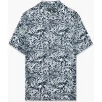 French Connection Leaf Viscose Revere S/s Marine/salt Talla: XL | Camisas Casuales Outlet | Hombre