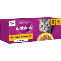 Whiskas 1+ Comida Húmeda - Selección de Aves en Gelatina
