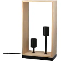Gilde Lámpara de mesa , diseño caja, madera, color natural, unidad de venta: 1. Altura: 40.00 cm. Ancho: 22.00 cm. Profundidad: 12.00 cm. 59310