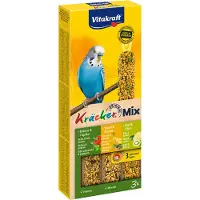 Vitakraft Kräcker Mix: plátano, kiwi y pimienta. Golosinas para periquitos. Pack de 3 unidades.