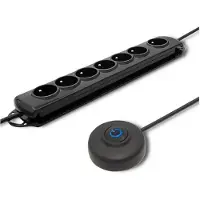Qoltec Protector contra sobretensiones 50171, color negro, con 7 tomas de corriente, 230 V, 1.5 m de longitud