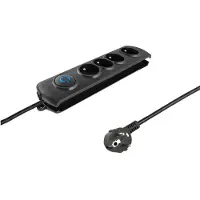 Qoltec 50105, 4 tomas de corriente AC / 4 enchufes AC, 230 V, 50 Hz, 10 A, 3680 W, color negro