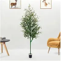 ITImport Planta artificial de olivo, tamaño XXL, en maceta, diseño realista, 180 cm, para decoración