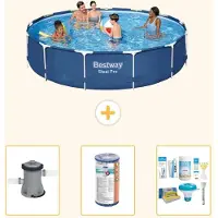 Bestway Steel Pro, piscina redonda - 396 x 84 cm - de 4 piezas, modelo S22756