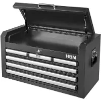 HBM Armario superior 66 cm, 6 cajones, negro