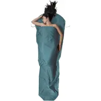 Cocoon - Mummyliner Lyocell - Saco de dormir de viaje size 241 x 90/56 cm, gris/azul