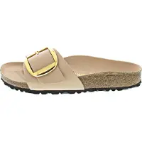 Birkenstock para mujer. 1026496 Sandalias de Piel Madrid Big Buckle (Ajuste Estrecho) beige (41), Plano, Ninguno, Casual, outlet