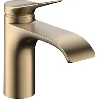 Hansgrohe Grifo monomando para lavabo Vivenis, acabado en bronce cepillado, con tecnología CoolStart y sin kit de desagüe