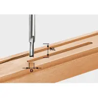 Festool Fresa de ranurar HW S8 D6/14 6 x 14 x 55 x 8 mm ( 490955 ) para fresadora OF 900, OF 1000, OF 1010, OF 1010 R, OF 1400, OF 2000, OF 2200