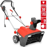 HECHT Quitanieves eléctrico 9235 | 2300 W | Ancho de trabajo de 50 cm | Distancia de expulsión de 9 metros | 2 faros LED | Manivela de giro
