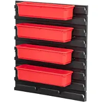 Patrol System Juego de recipientes n.º 4 Pared de taller 39 x 35 cm con 4 recipientes para PRO Organiser 100 Expert / 200 Expert / PRO Drawer 3